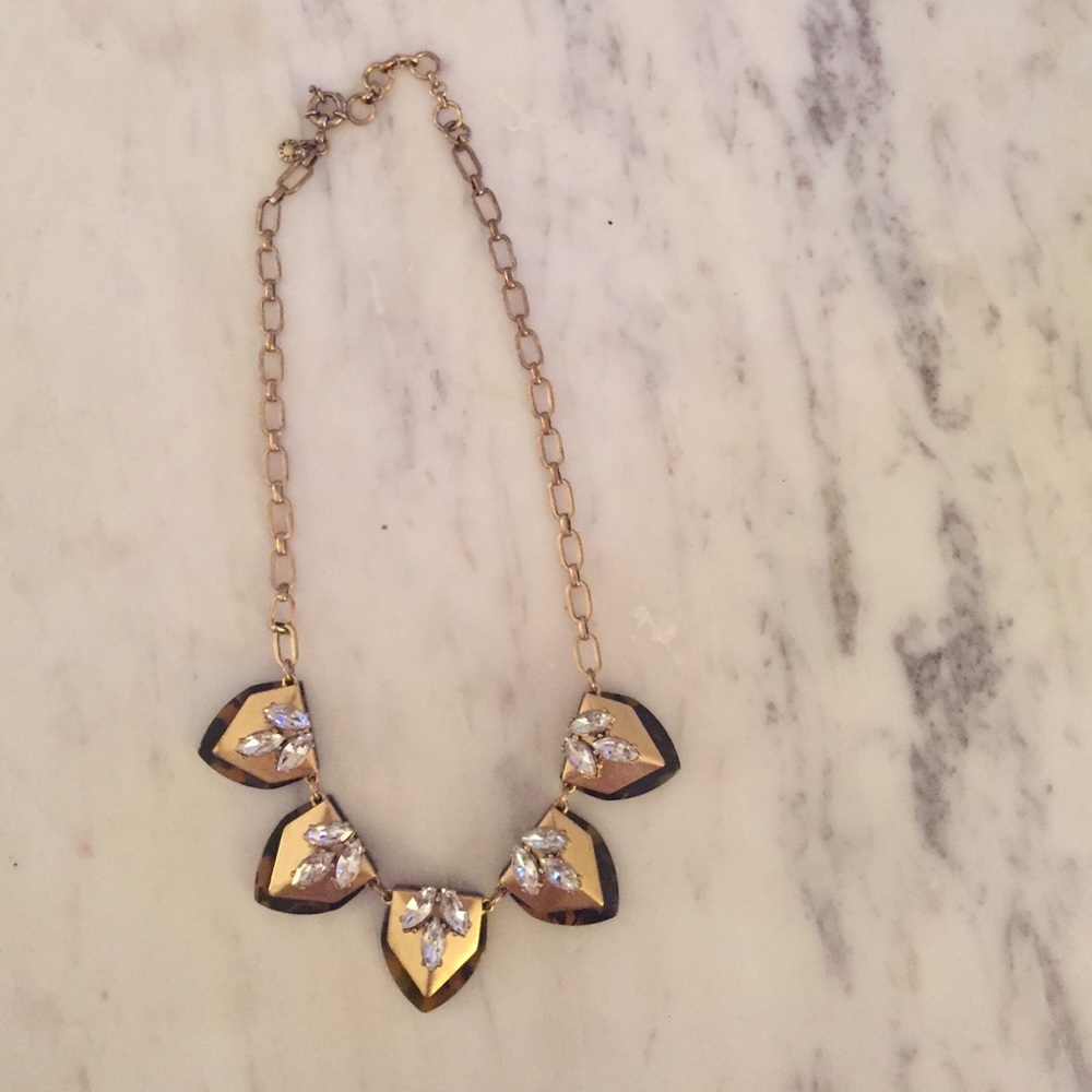 J. Crew tortoise and crystal necklace